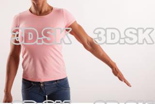 Arm flexing pose pink t shirt of Oxana  0002